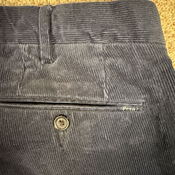 Polo Ralph Lauren Corduroy Pants Men 44x30 Navy Stretch Classic Fit Straight Leg - Picture 4 of 9